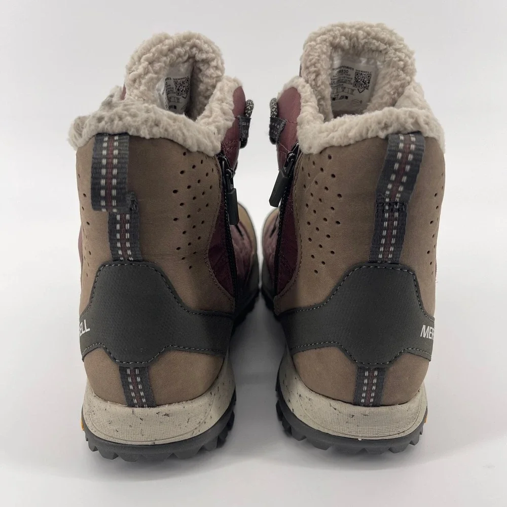 Merrell Women's Waterproof Winter Boots Insulated Vibram Burgundy‎ Size 6
